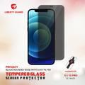 Liberty Guard LGPRVDFBRE12PRO Privacy Full Cover Black Rounded Edge With Dust Filter Screen Protector For iPhone 12/12 Pro, Anti Shock & Anti Impact - Black