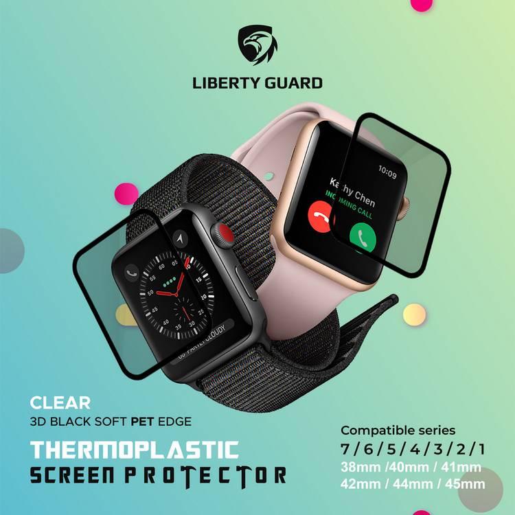 Liberty Guard LGCLR3DPET38MM 3D Full Cover Soft PET Screen Protector For Apple Watch (38mm), Anti Shock & Anti Impact - Clear