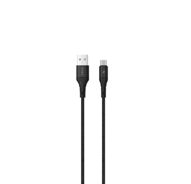 Pawa Nylon Braided 3A Data & Quick Charging Type-C Cable 1.2m/4ft - Black