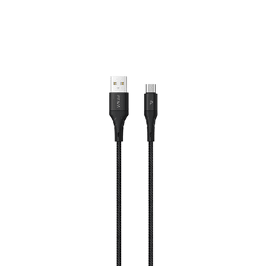 Pawa Nylon Braided 2.4A Data & Quick Charging Micro Cable 1.2m/4ft - Black