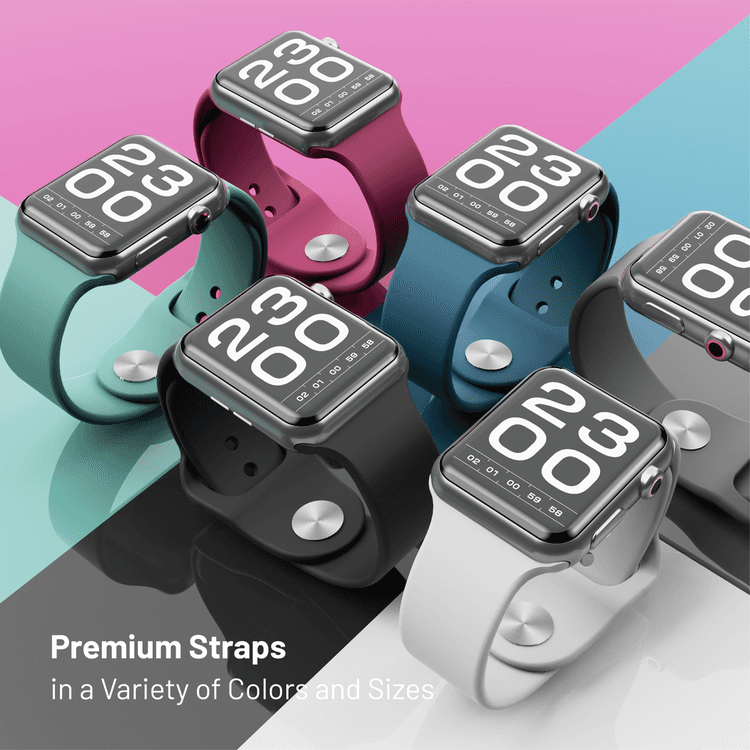 Porodo iGuard PDSILSB44-ICBU Adjustable Silicone Loop Lightweight Stylish Watch Band For Apple Watch 42/44/45mm - Ice Blue