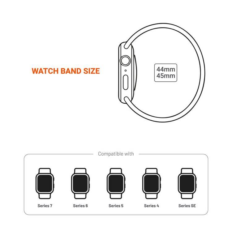 Porodo iGuard Steel Mesh Watch Band For Apple Watch 42/44/45mm - Silver