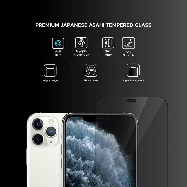 Liberty Guard LGAZUDFBRE11PXS Azure Full Cover Black Rounded Edge With Dust Filter Anti Shock & Anti Impact Screen Protector For iPhone 11 Pro - Black