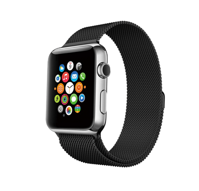 Porodo iGuard PDMILOOP44-BK Adjustable Stainless Steel Magnetic Mesh ultra-thin Watch Band For Apple Watch 42/44/45mm - Black