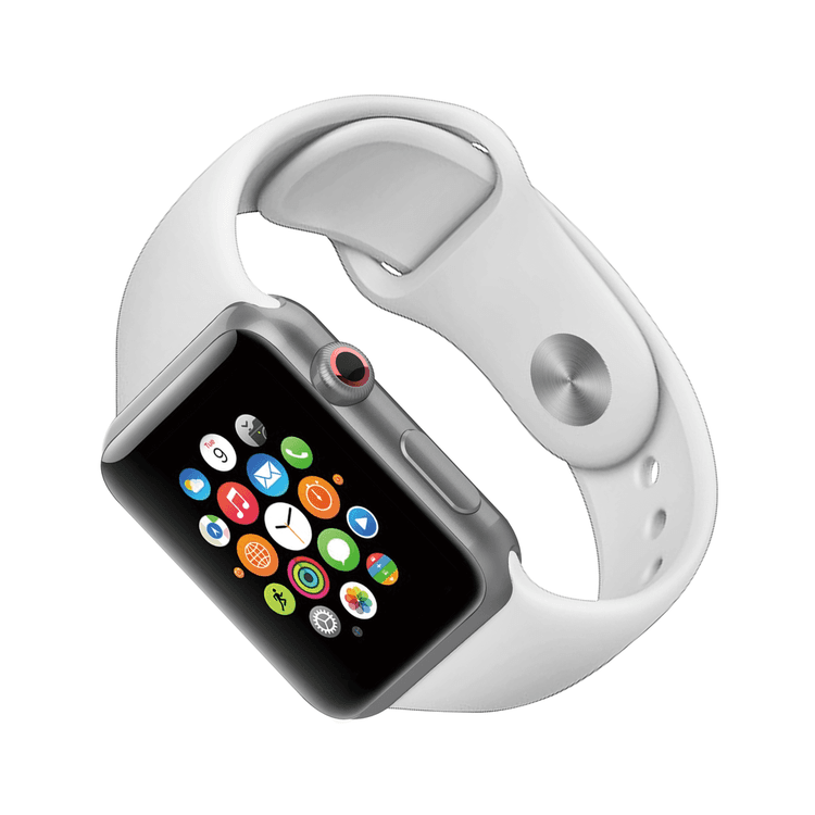 Porodo iGuard Silicone Loop Watch Band For Apple Watch 42/44/45mm - White