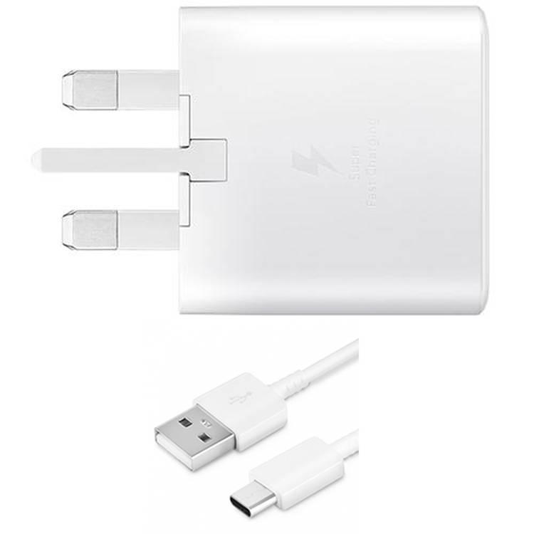 Samsung TA200CWEGGB 15W Travel Adapter with USB-A to USB-C Cable, Genuine Samsung Charger Compatible with Galaxy Smartphones, Super Fast Charging, Protect Overvoltage - White