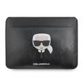 Karl Lagerfeld Computer Sleeve with Ikonik Karl Protection Bag Compatible for a 14-inch notebook / tablet, Slim Lightweight Portable Storage Bag Suitable for Outdoor - Black