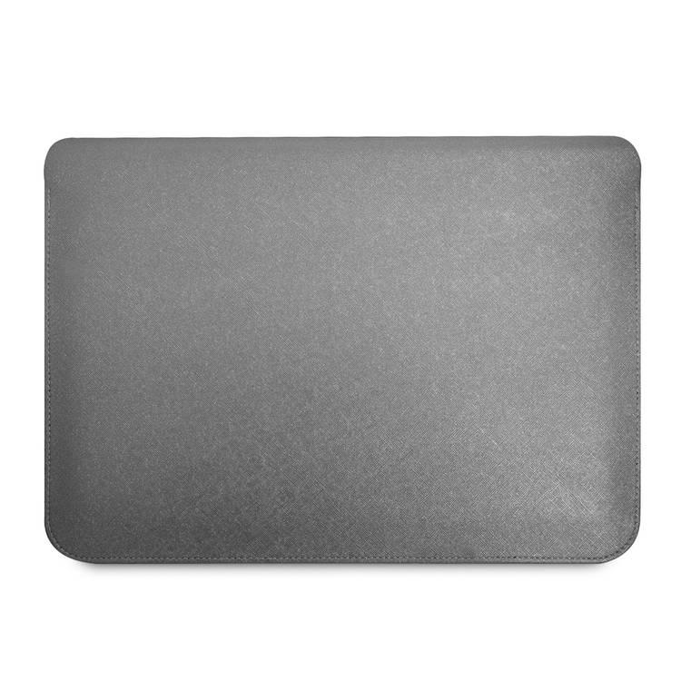 CG Mobile Guess GUCS14PSATLG Saffiano Computer Sleeve with Metal Triangle Logo 14" Protection Bag for or Macbook / Laptop up to 14 inches - Silver
