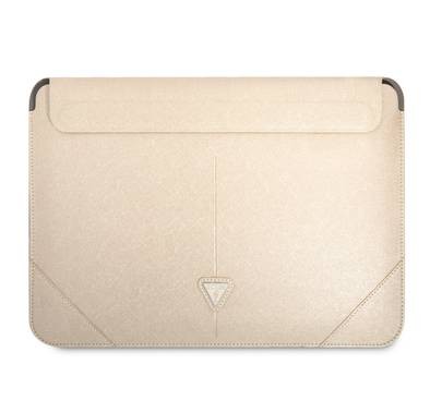 CG Mobile Guess GUCS14PSATLE Saffiano Computer Sleeve with Metal Triangle Logo 14" Protection Bag for or Macbook / Laptop up to 14 inches - Beige