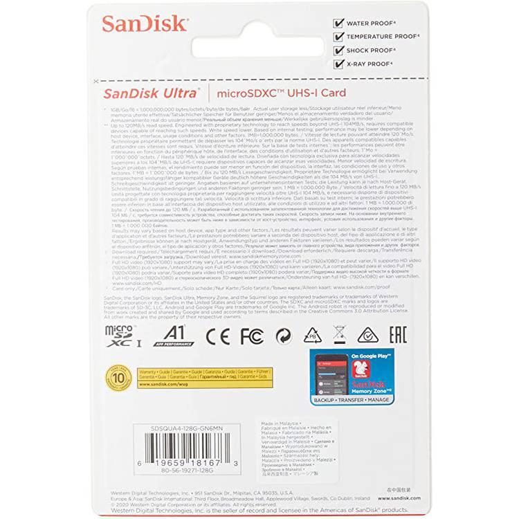 SanDisk 128GB Ultra microSD UHS-I C10 Memory Card for sale online
