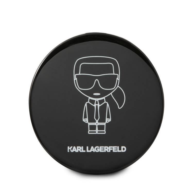 Karl Lagerfeld Bundle Ikonik Silicone Airpods 1/2 Case, high quality silicone,  fits perfectly + Mirror Powerbank 2000mAh, Li-polymer Battery - Black