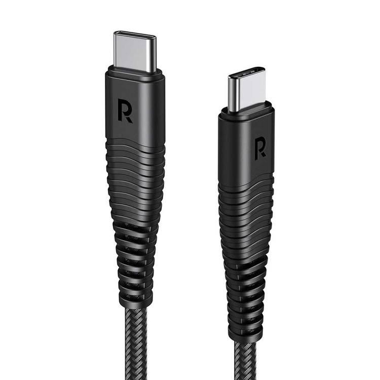 RAVPower Nylon Braided Type-C to Type-C Cable RP-CB047 (1m/3.3ft) Compatible with Samsung Galaxy S21, Note 20, MacBook Pro, Nintendo Switch, Huawei etc. – Black