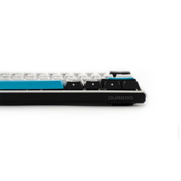 Durgod K330W Gateron Crystal Mechanical Wireless Keyboard Doubleshot PBT Profile, Bluetooth 5.0, USB Type C, compatibility with Mac & Windows , Red Switch - Black/White/Blue