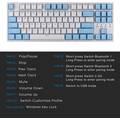 Durgod Taurus K320 TKL Wireless Mechanical Gaming Keyboard, compatibility with Mac & Windows, Red Switch, DoubleShot PBT NKRO - White/Light Blue
