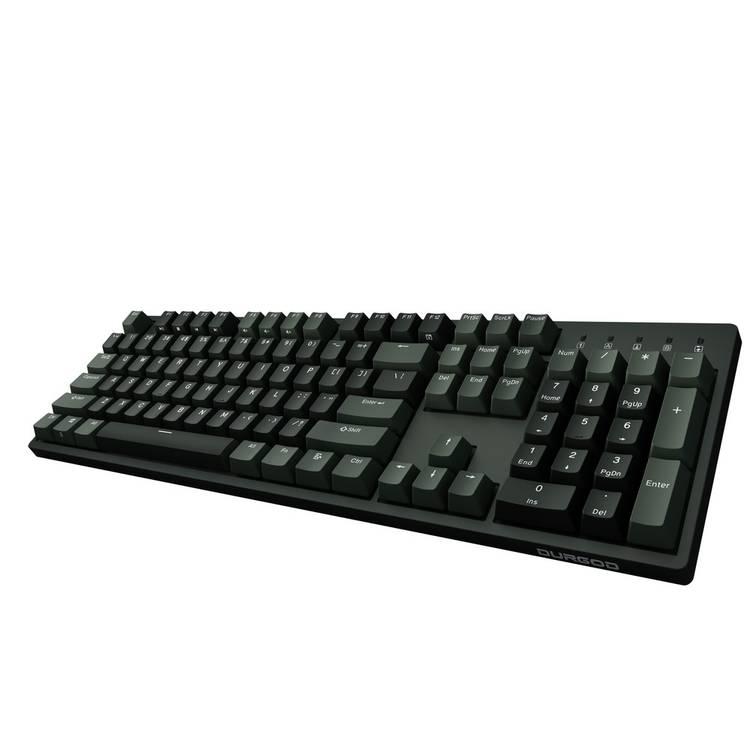 Durgod Taurus K310 Mechanical Gaming Keyboard - 104 Keys - Double Shot PBT - NKRO - USB Type C, compatibility with Mac & Windows, Brown Switch - Black/Dark Green
