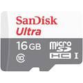SanDisk Ultra 16 GB microSDHC Class 10 Memory Card up to 48 Mbps - White/Grey