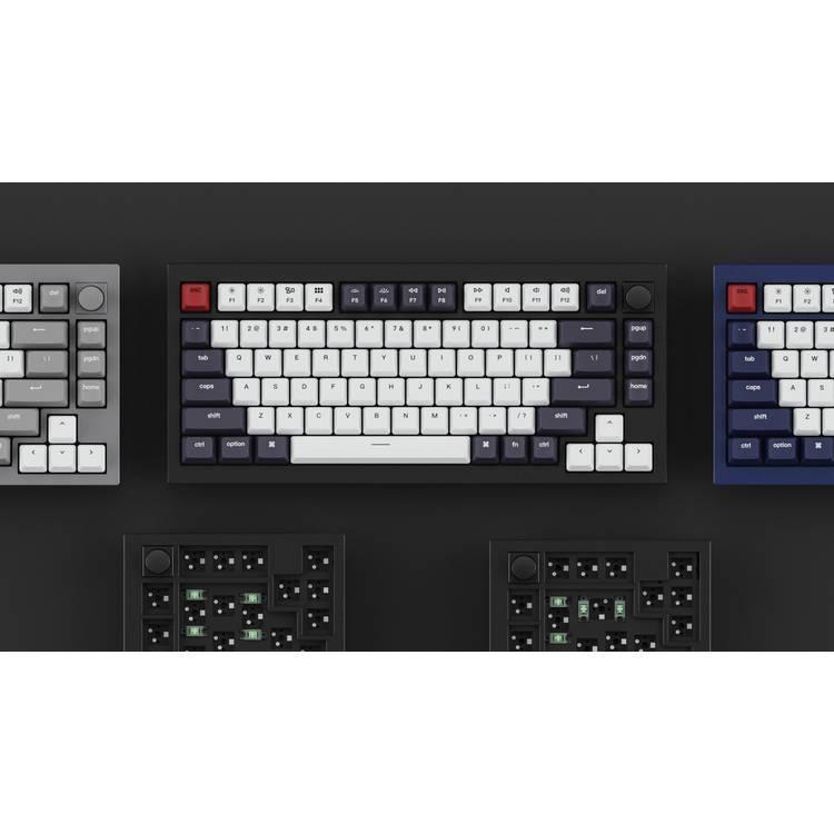 Keychron Q1 QMK Gateron G-PRO Switch Mechanical RGB Keyboard, Knob, Brown Switch and Costom Hot-swappable, Compatible with Mac & Windows - Navy Blue