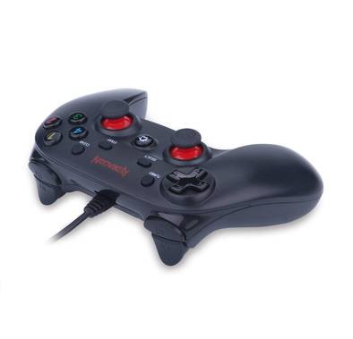 Redragon G807 Gamepad, PC Game Controller, Joystick with Dual Vibration, Saturn, for Windows PC, PS3, Playstation, Android, Xbox 360 (Black, Wired)