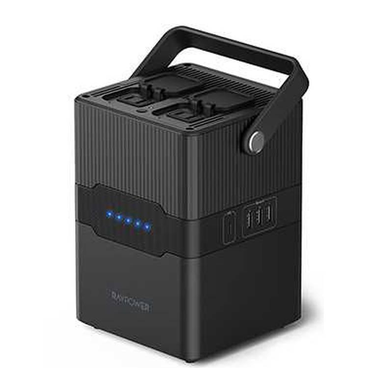 RAVPower PD Pioneer 4-Port Power House 70200mAh 250W ( UK ) | Dual 110V AC Outlet | Mighty 60W PD Input & Output | Easy and Convenient to Carry Around - Black