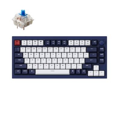Keychron Q1 QMK Gateron G-PRO Switch Mechanical RGB Keyboard, Knob, Blue Switch and Costom Hot-swappable, Compatible with Mac & Windows - Navy Blue