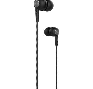 Devia 310430-BK Kintone In-Ear Wired Earphone With Remote and Mic, 3.5mm, High-quality Sound, Noise Reduction, Durable Cord - Black