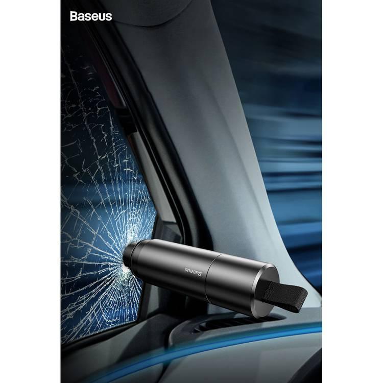 BASEUS Sharp Tool Safety Hammer with Broken Window + Cut Seat Belt Function | Break Even Under the Pressure of Water - Red