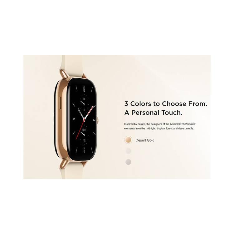 Amazfit GTS 2 Smartwatch with Alexa Built-In, 1.65" AMOLED Display, Built-In GPS, EU ,3GB Music Storage, 7-Day Battery Life, 12 Sports Modes, Health Tracking - Desert Gold