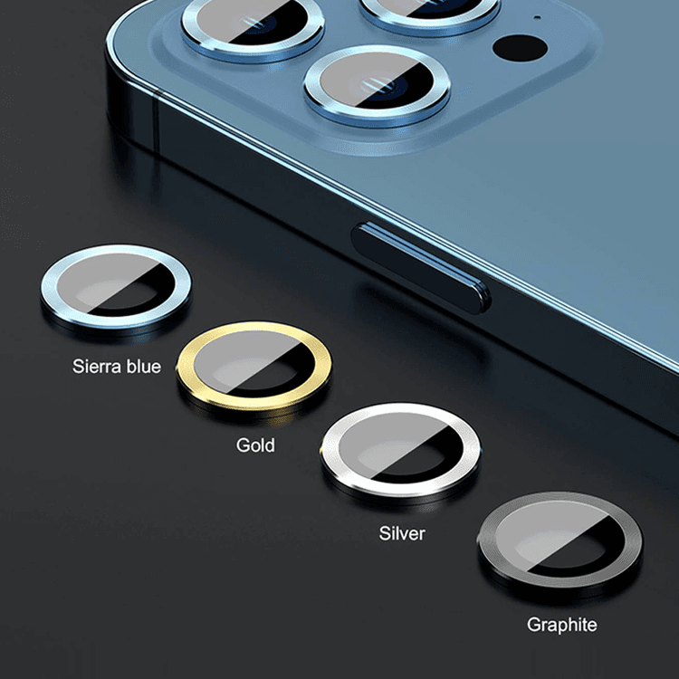 Devia Peak Series Lens Protector ( 3PCS ) for iPhone 13 Pro & 13 Pro Max, 9H Seamless Absorption, 360 Protection Lens, Aluminum Alloy + Tempered Glass Lens Protector - Blue