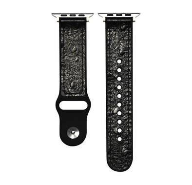 Devia Ostrich Grain Watch Band 42/44mm - Black