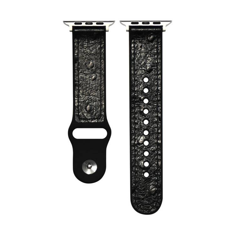 Devia Ostrich Grain Watch Band 42/44mm - Black