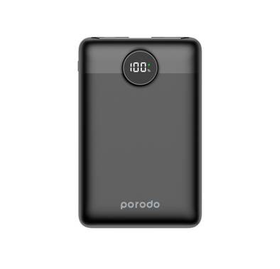 Porodo Super Slim  20W PD & QC3.0 Power Bank 10000mAh With 2 Output Fast Charging, LED Display - Black