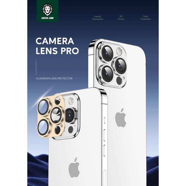 Green Lion Camera Lens Pro Aluminum Protector for iPhone 13 Pro/Pro Max, Scratch & Explosion-proof - Gold