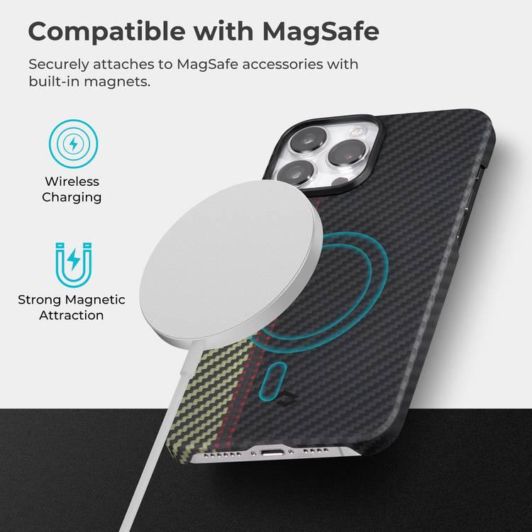 جراب هاتف مغناطيسي PITAKA لهاتف ايفون 13 برو [Fusion Weaving MagEZ Case 2] غطاء هاتف متوافق مع ماج سيف من ألياف الأراميد وخفيف الوزن مع لمس ثلاثي الأبعاد - مقدمة