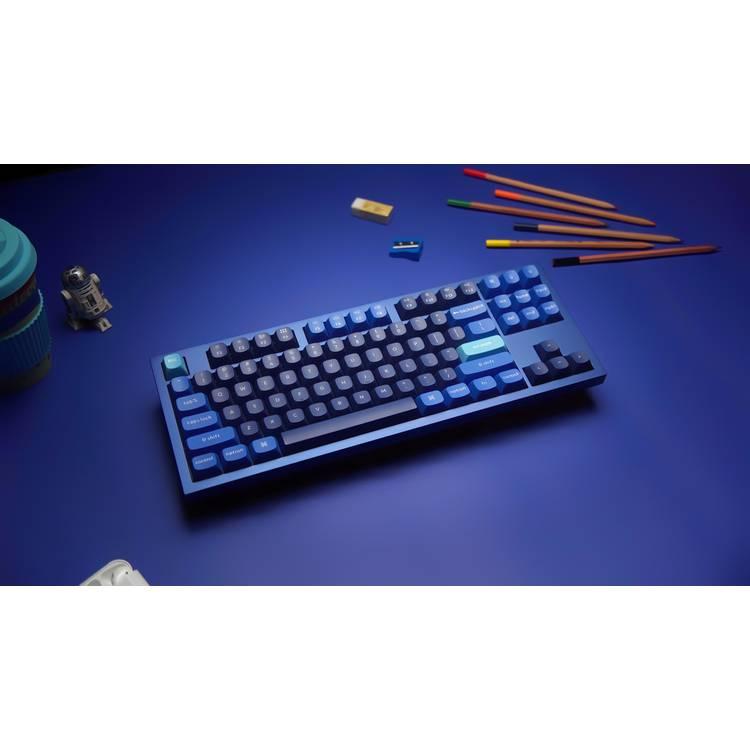 كي كرون Q3 QMK مفتاح بني قابل للتبديل السريع حسب الطلب Gateron G-PRO لوحة مفاتيح ميكانيكية مجمعة بالكامل RGB - أزرق داكن