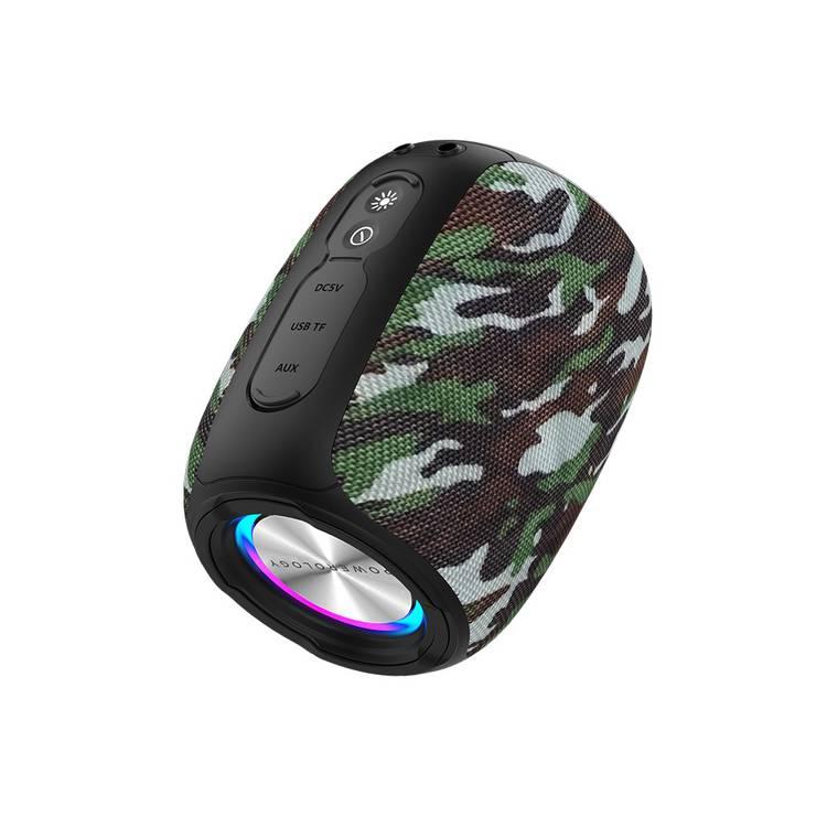 Powerology Ghost Speaker, Bluetooth 5.0, Water-Resistant, 1500mAh Battery Capacity - camouflage