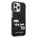 Karl Lagerfeld Shockproof TPE Karl & Choupette Case with Black Outline compatible with iPhone 13 Pro Max - Black