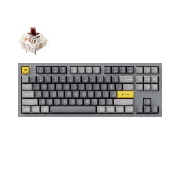 Keychron Q3 QMK Custom Hot-Swappable Gateron G-PRO Mechanical Keyboard With Brown Switch & RGB - Space Grey