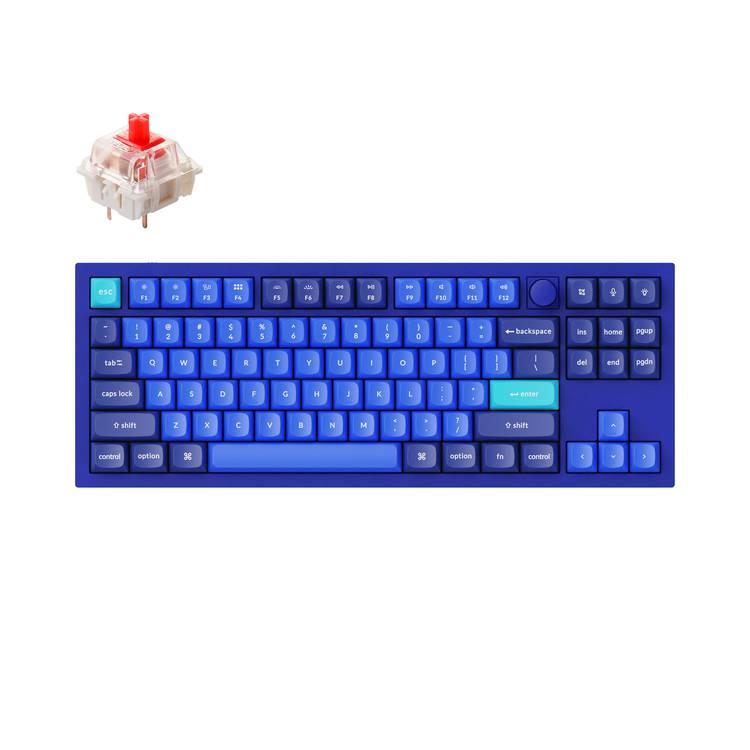 Keychron Q3 QMK Custom Hot-Swappable Gateron G-Pro Keybaord With RGB, Knob And Red Switch - Navy Blue