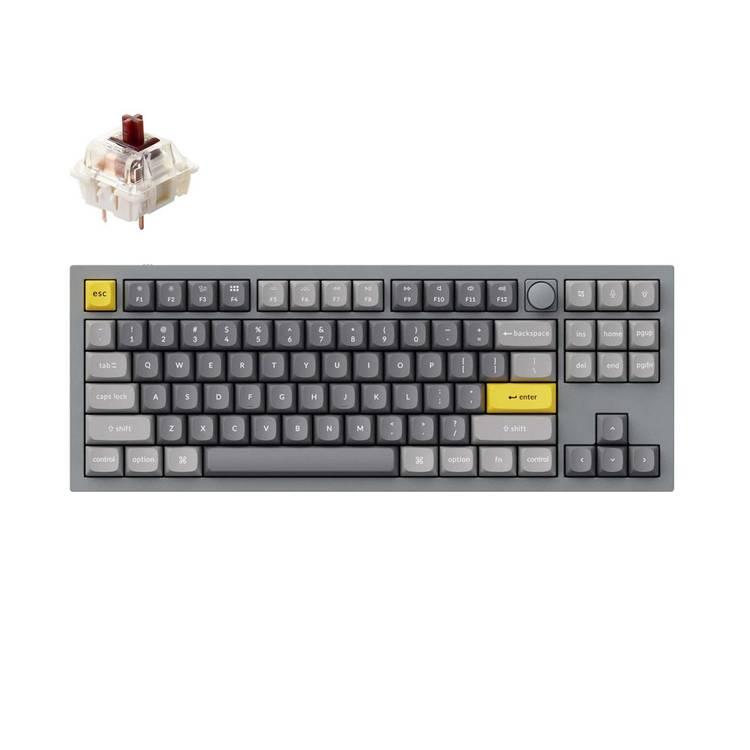 Keychron Q3 QMK Custom Hot-Swappable Gateron G-Pro Keyboard With RGB, Knob And Brown Switch - Space Grey