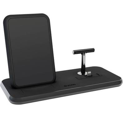 ZENS ZE-DC06B Dual Aluminium Wireless Charger & DOCK 20W, charges three devices, Ultra thin design - Black