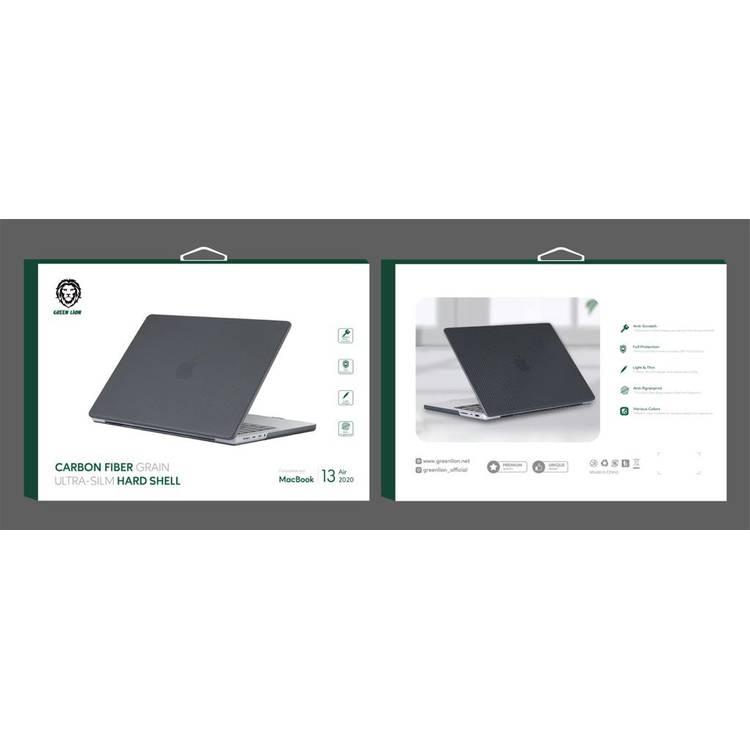 Green Lion Carbon Fiber Grain Ultra-Slim HardShell Case, Compatible with Macbook Pro 13"  - Black