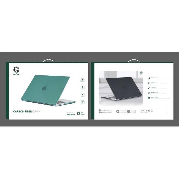 Green Lion Carbon Fiber Grain Ultra-Slim HardShell Case, Compatible with Macbook Pro 13"  - Green