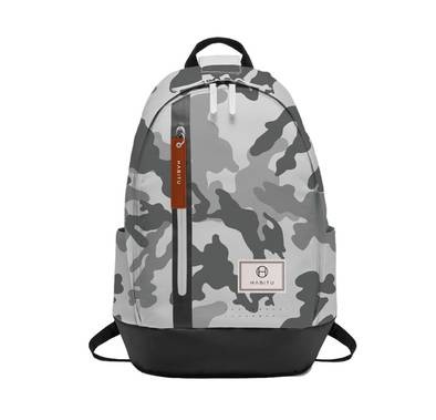 Habitu Vertical Polyester Backpack - Black Camouflage