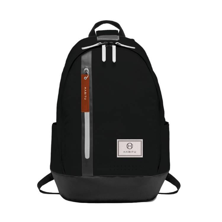 Habitu Vertical Polyester Backpack - Black