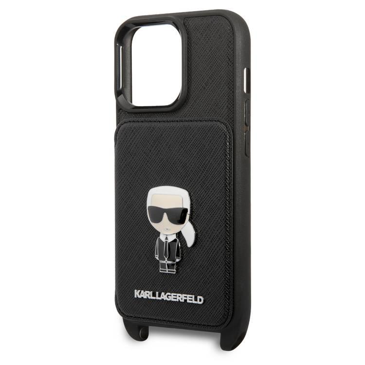 Karl Lagerfeld HC Saffiano Case with Card Holder & Metal Ikonik Logo