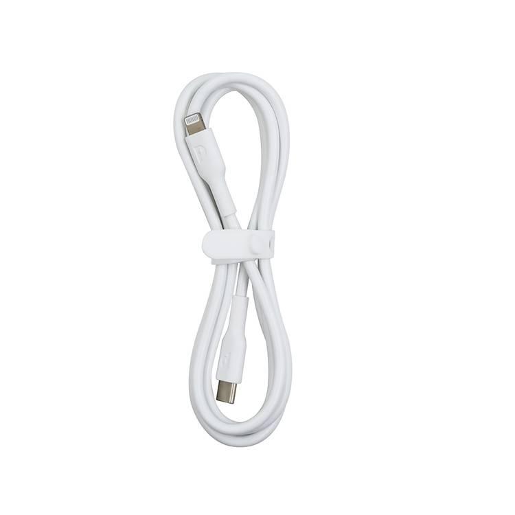 Powerology Type-C To Lightning Cable PD 20W, Fast Data Sync And Charge, Universal Compatibility -  White