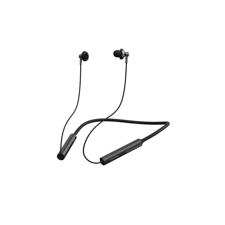 Soundtec By Porodo Environment Noise Cancellation Neckband, 14H Working Time, Control Buttons, Bluetooth 5.2, Siri Enabled - Black