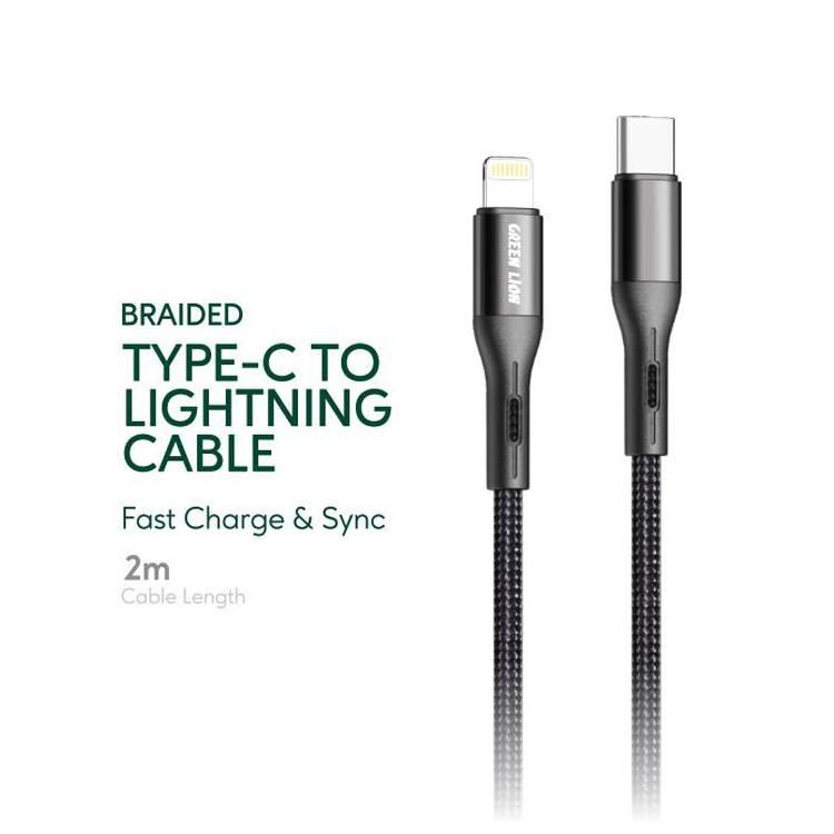 Green Lion Braided Type-C to Lightning Cable 2m 20W
