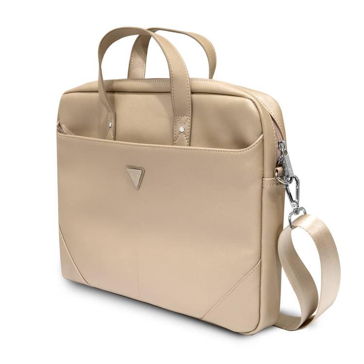 Guess Saffiano Bag With Hot Stamp - Beige