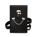 Karl Lagerfeld Wallet with Chain and Karl Ikonik Metal Logo, Bag for Phone, Document, Money or Key and etc. - Black